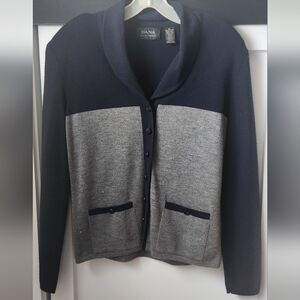 Dana Buchman Womens 100% Fine Merino Wool  Cardigan Sweater